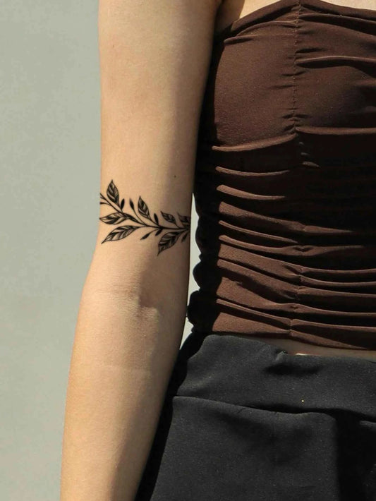 Green Vine Leaf Tattoo Sticker