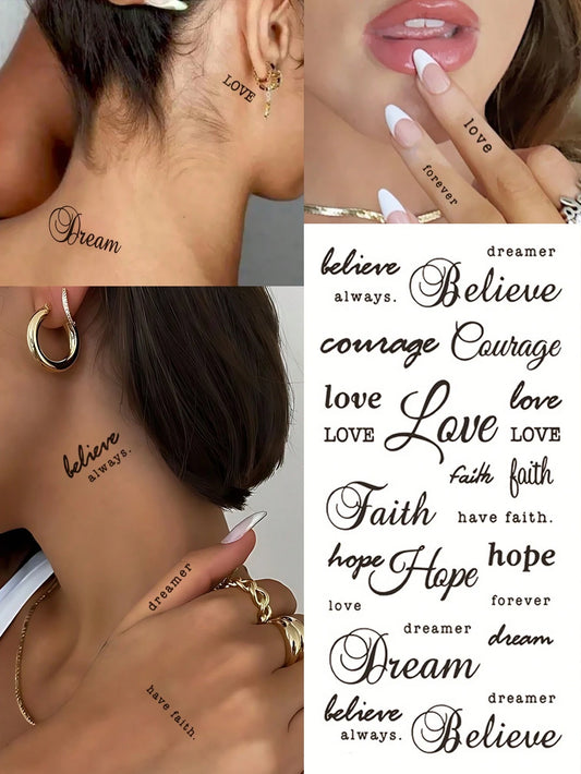 Arabic Text Heart Tattoo Sticker