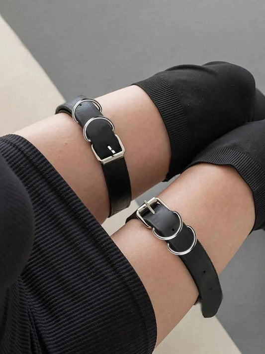 2pcs Rivet Leather Leg Harness