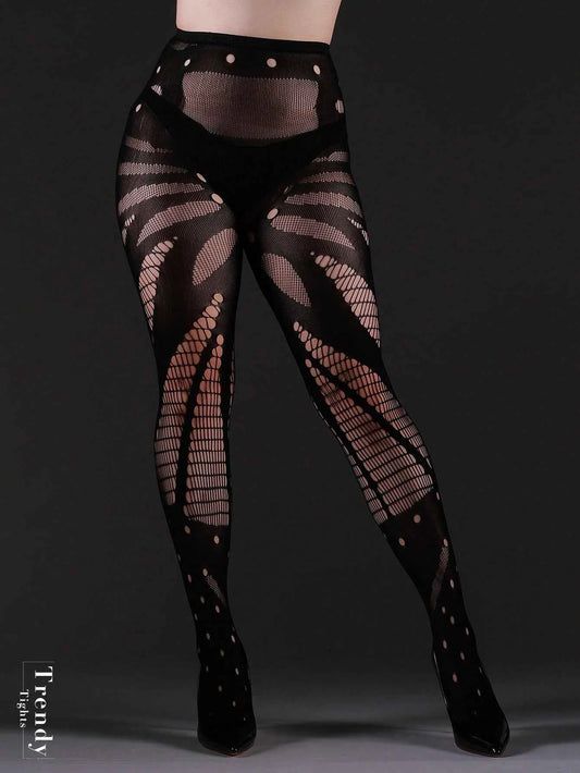 Plus Size Gothic Geometric Fishnet Tights – Dark Temptation by TFI - ED
