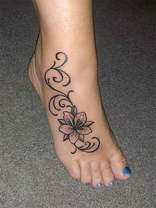 Mysterious Floral Tattoo Sticker