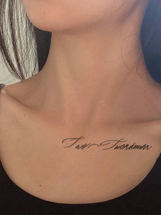 Cursive Quote Collarbone Tattoo Sticker