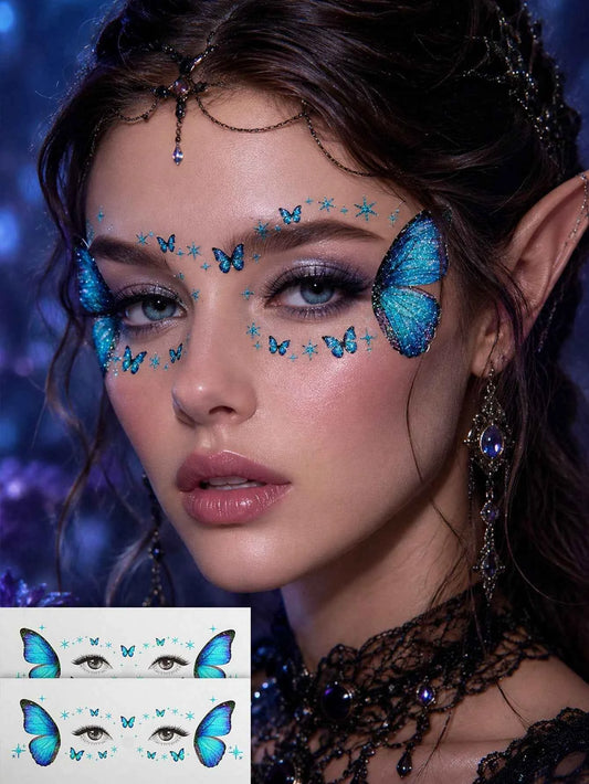 Glitter Butterfly Fairy Elf Tattoo Set