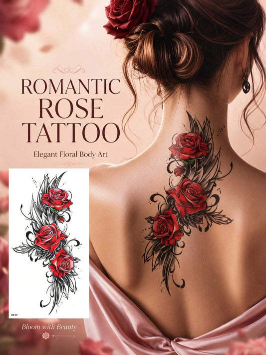 Rose Wing Tattoo Sticker
