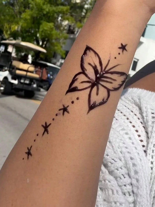 Butterfly Star Henna Tattoo Sticker