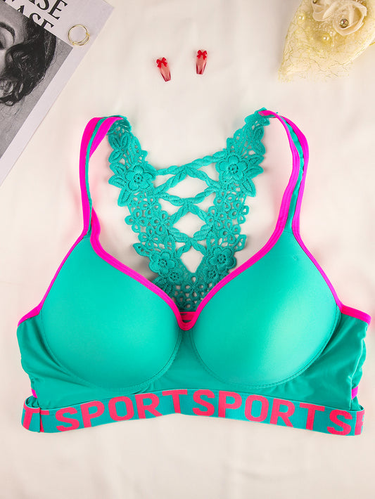 Cut Out Rose Back Sports Bra - ED