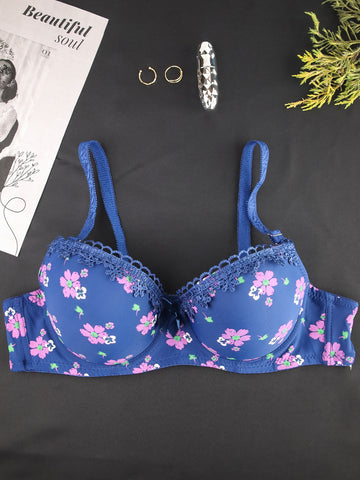 Floral Push Up Seamless Bra - ED