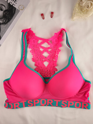 Cut Out Rose Back Sports Bra - ED