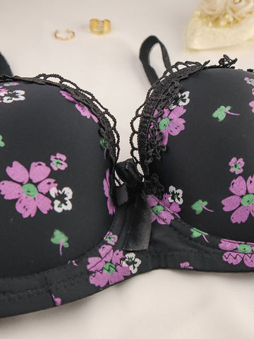 Floral Push Up Seamless Bra - ED