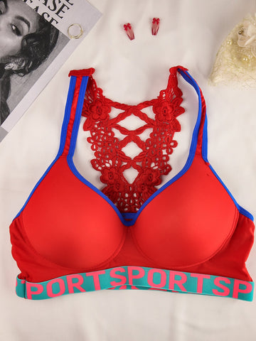 Cut Out Rose Back Sports Bra - ED