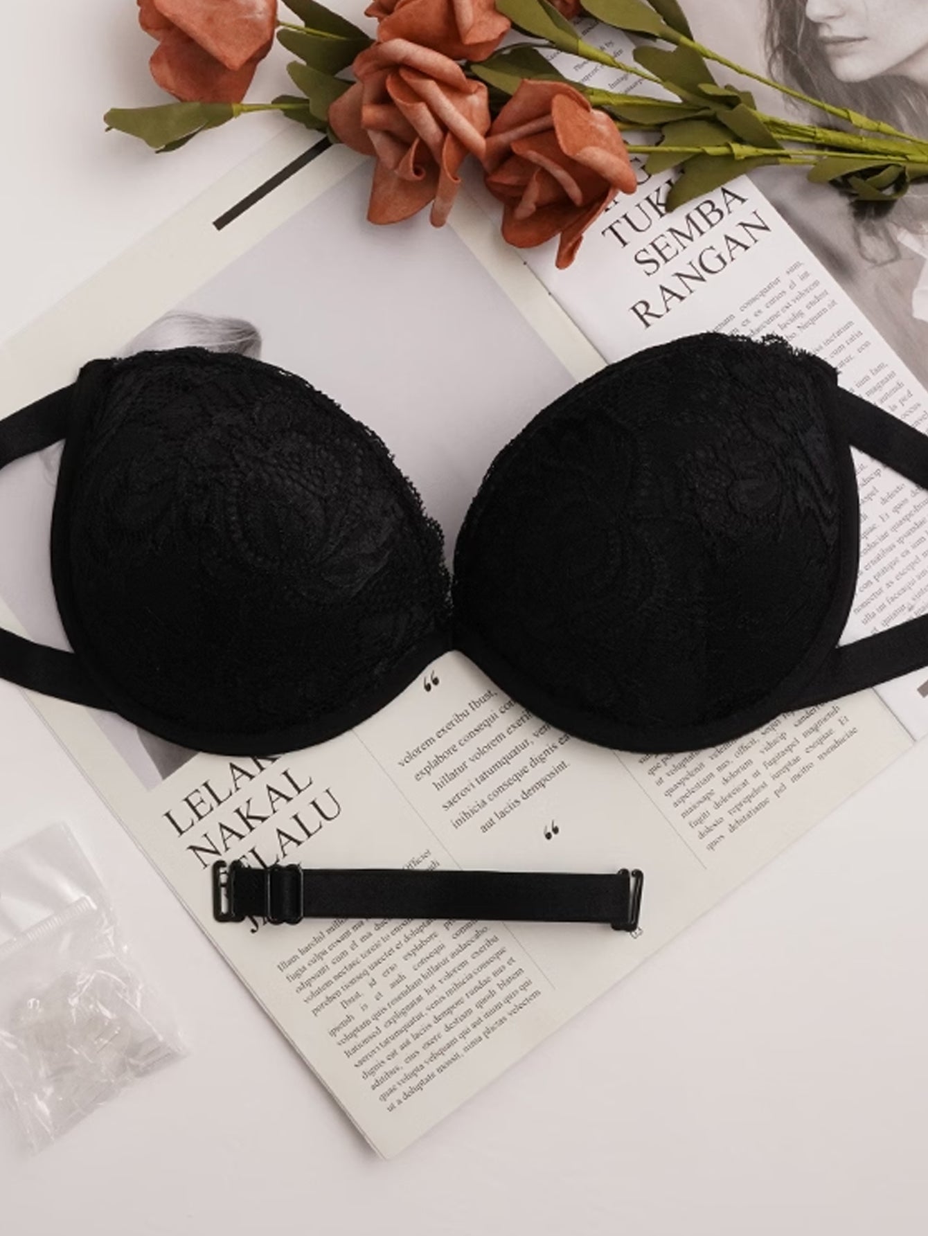Removeable Bra Removeable Transparent Straps Underwire Bra ED – TFI Lingerie