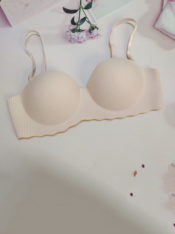 Solid Adjustable Strap Demi Bra - ED