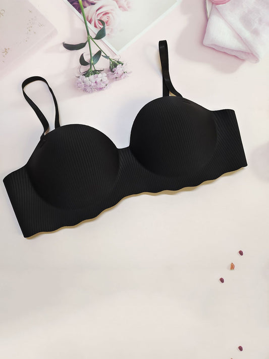 Solid Adjustable Strap Demi Bra - ED