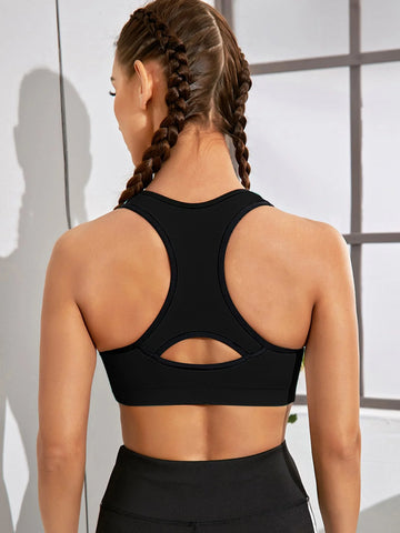 Yoga High Support Neck Cut Out Back Sports Bra  - ED