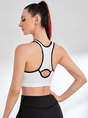 Yoga High Support Neck Cut Out Back Sports Bra  - ED