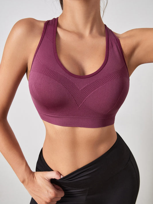 Yoga High Support Neck Cut Out Back Sports Bra  - ED