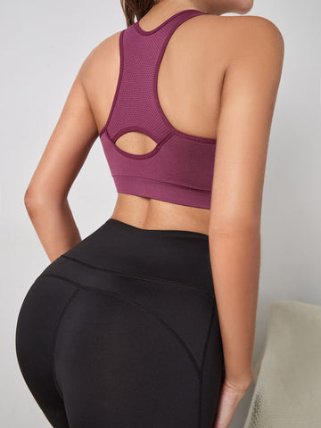 Yoga High Support Neck Cut Out Back Sports Bra  - ED