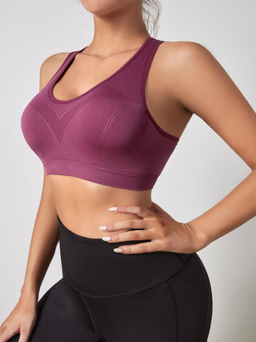 Yoga High Support Neck Cut Out Back Sports Bra  - ED