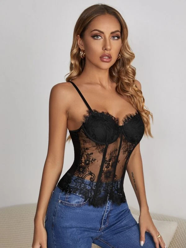 Sheer Lace Cami Top