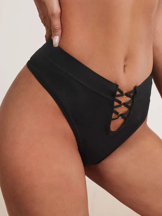1pcs Cross Cut-Out Mesh Brief