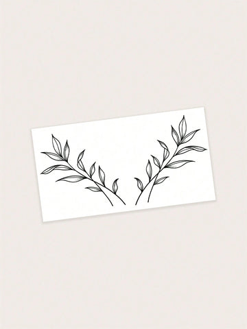 Symmetrical Leaf Tattoo Sticker