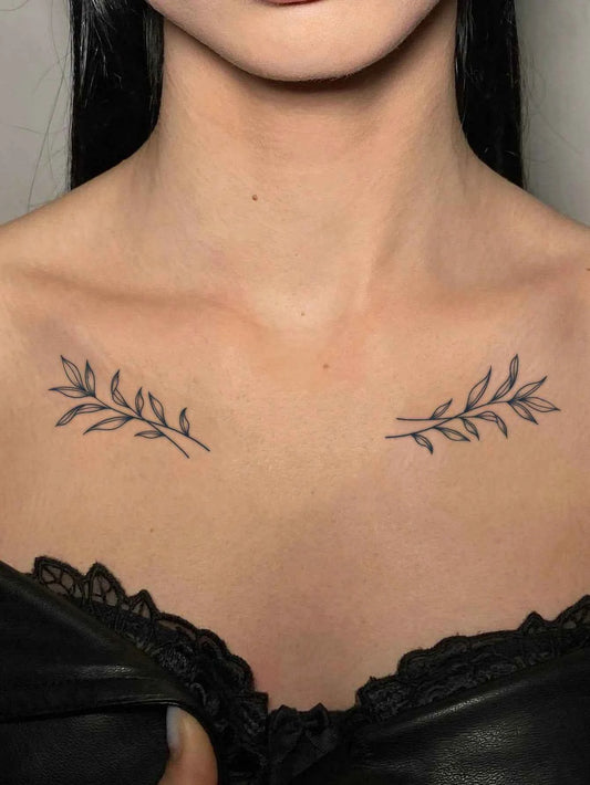 Symmetrical Leaf Tattoo Sticker