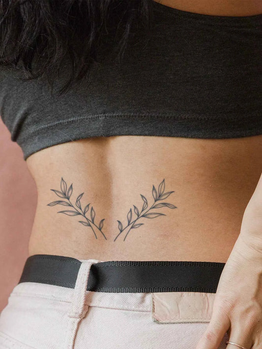 Symmetrical Leaf Tattoo Sticker
