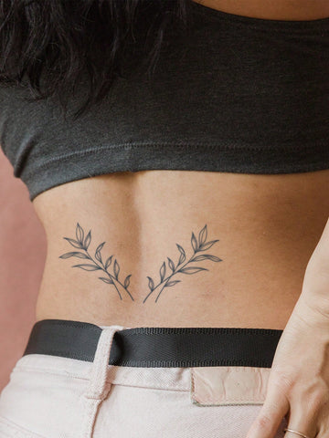 Symmetrical Leaf Tattoo Sticker