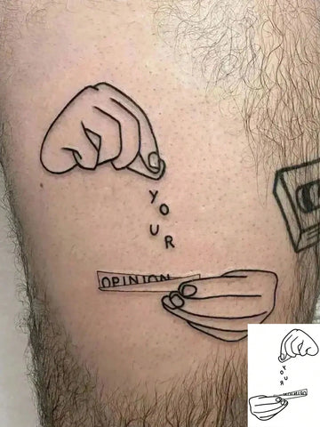 Simple Line Drawing Tattoo Sticker