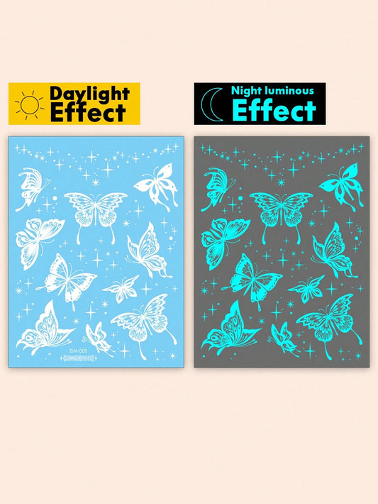 Glow-in-Dark Butterfly Starlight Tattoo Sticker