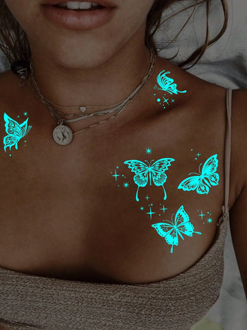 Glow-in-Dark Butterfly Starlight Tattoo Sticker