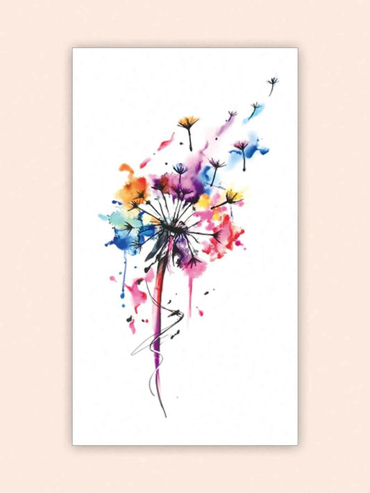 Watercolor Dandelion Tattoo Sticker