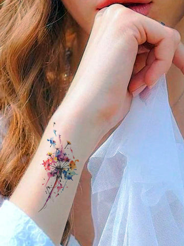 Watercolor Dandelion Tattoo Sticker