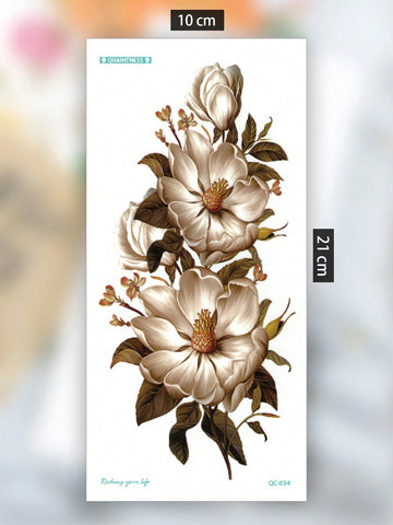 Pink Rose Peony Tattoo Sticker