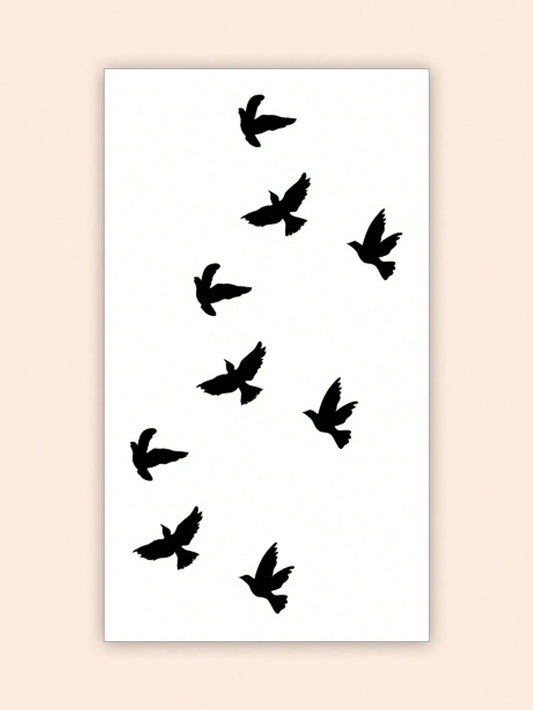 Minimalist Flying Bird Tattoo Sticker