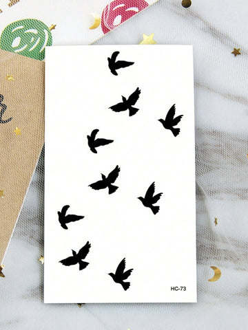 Minimalist Flying Bird Tattoo Sticker