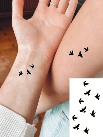 Minimalist Flying Bird Tattoo Sticker
