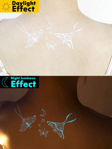 Glow-in-Dark Moth Constellation Tattoo Sticker