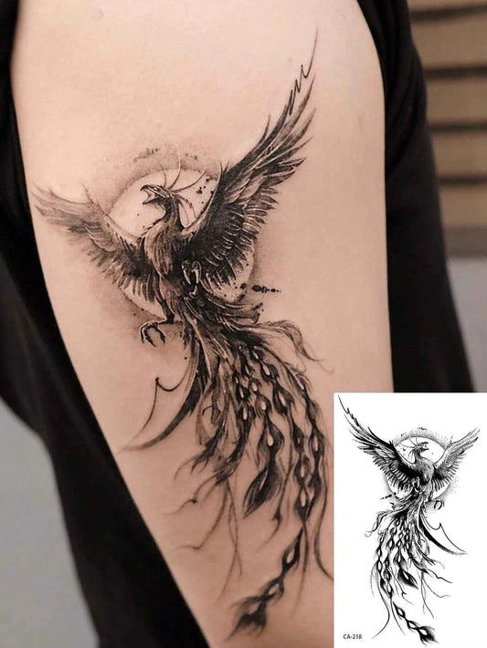 Phoenix Rising Sun Tattoo Sticker