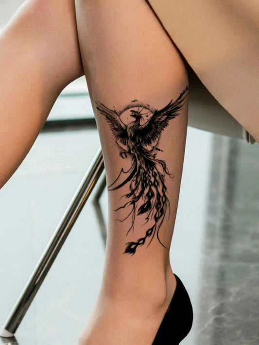 Phoenix Rising Sun Tattoo Sticker