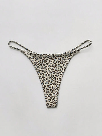 1pc Women Sexy Low Waist Double Layer T-Back Bikini Briefs