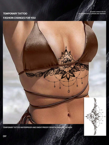 Black Rose Chain Tattoo Sticker