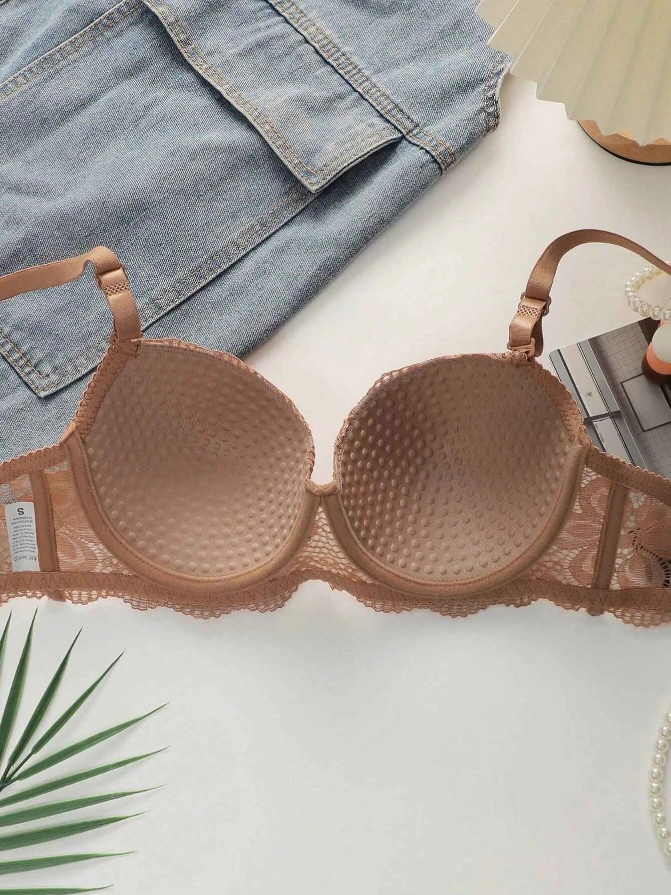 Coffee Brown Floral Lace Lingerie Set