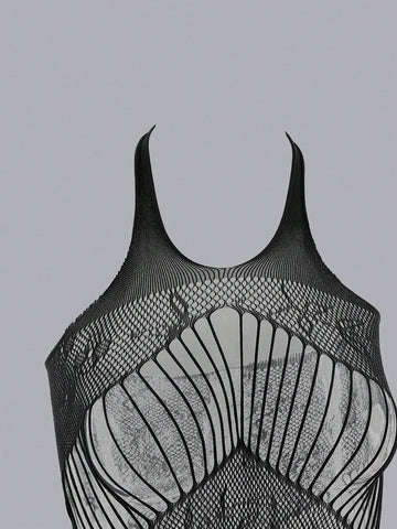 Seamless Hollow Out Nightgown G-String Set