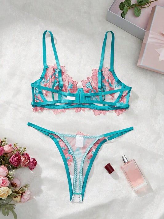 2pcs Women Multicolor Sexy Lingerie Set