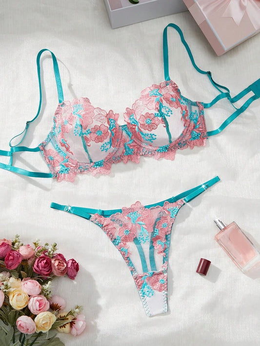 2pcs Women Multicolor Sexy Lingerie Set - ED