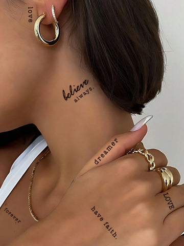 Arabic Text Heart Tattoo Sticker