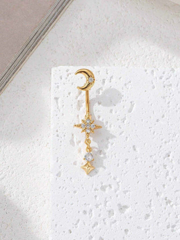 Star Moon Gold Navel Ring