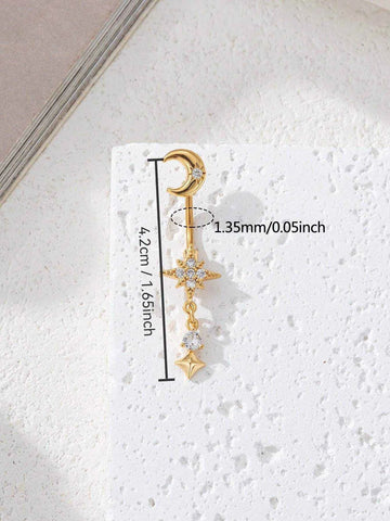 Star Moon Gold Navel Ring