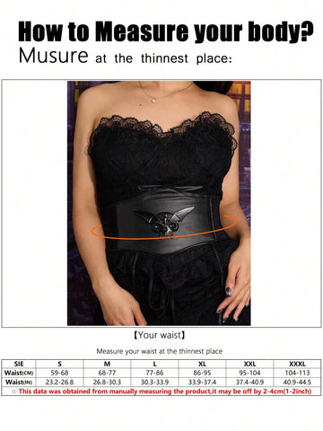Skull Bat Print Corset Waist Belt